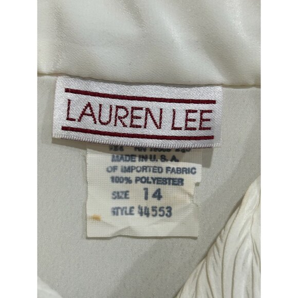 Vintage Lauren Lee White Button Up Blouse Pleated Collar Size 14 - Picture 5 of 9
